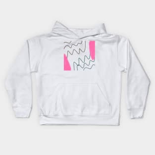 Pink black abstract watercolor art Kids Hoodie